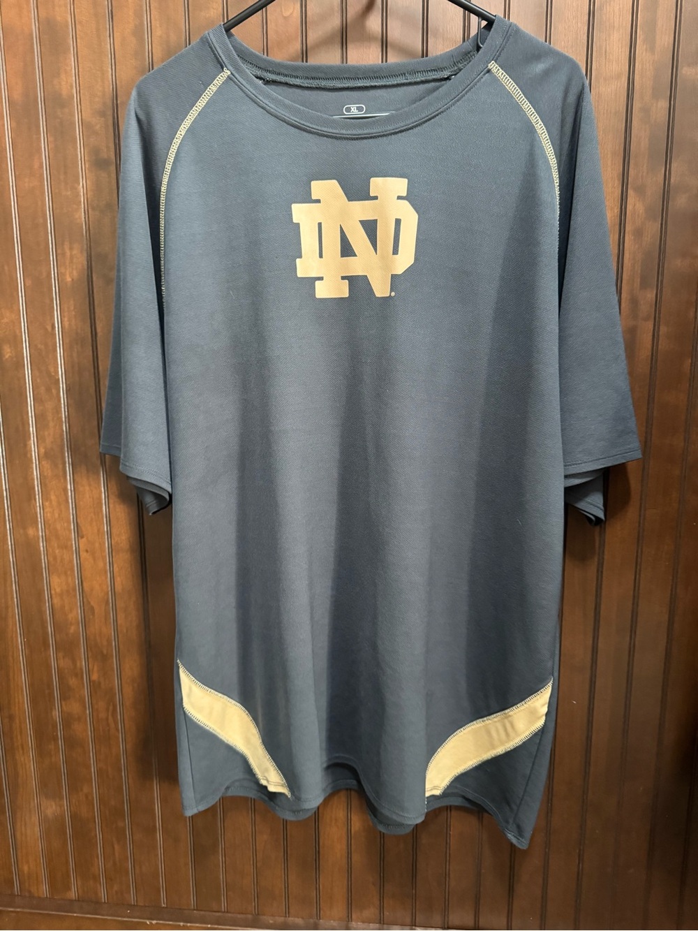 Pro Edge Navy and Gold Notre Dame Short-Sleeve Performance Tee